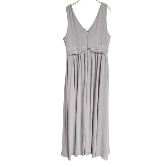 New Lulus Thoughts Of Hue Light Grey Surplice Maxi Dress - Picture 4 of 6